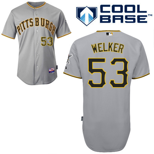 Duke Welker #53 MLB Jersey-Pittsburgh Pirates Men's Authentic Road Gray Cool Base Baseball Jersey